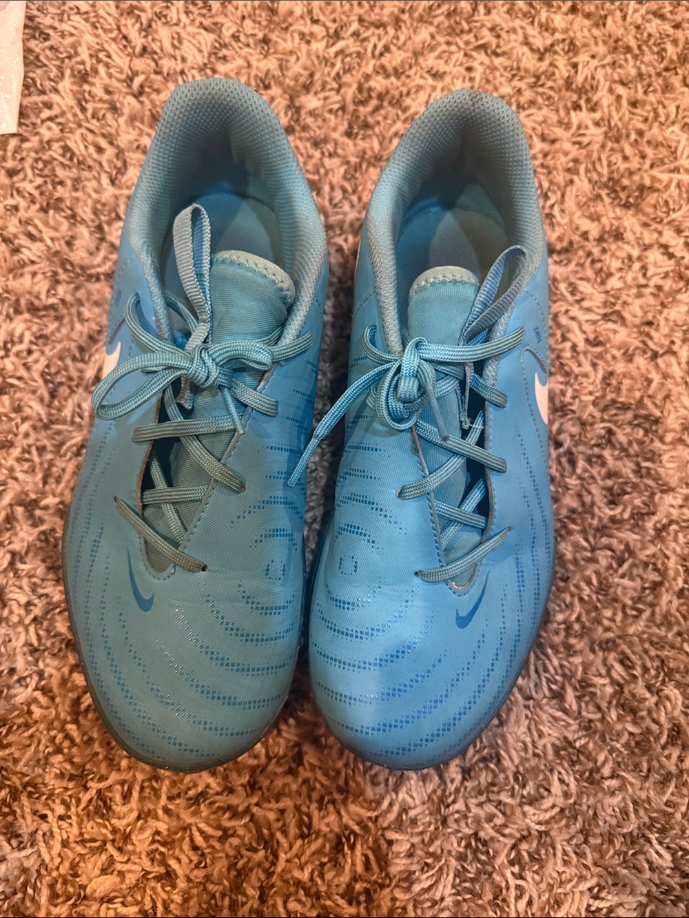 Nike Light Blue Kids' soccer turf shoes